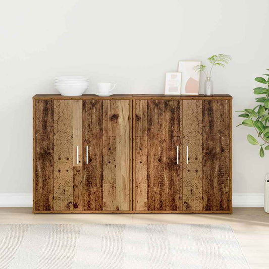 Sideboard 2 pcs Old Wood 60 x 31 x 70 cm Engineered Wood