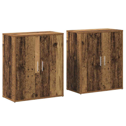 Sideboard 2 pcs Old Wood 60 x 31 x 70 cm Engineered Wood