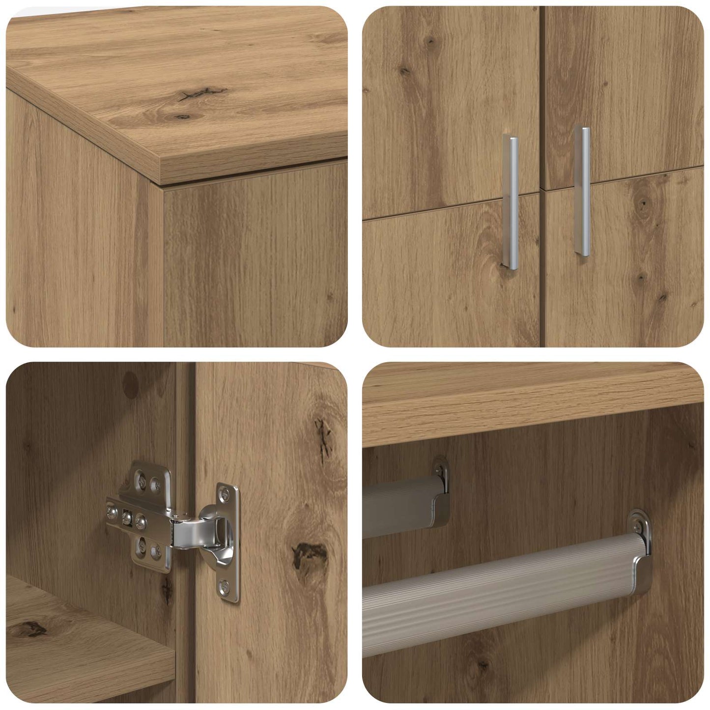 Highboard 80 x 39 x 178 cm Engineered wood Artisan oak