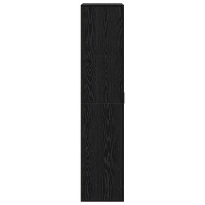 Highboard with Shelf Black oak 80 x 39 x 178 cm Engineered wood