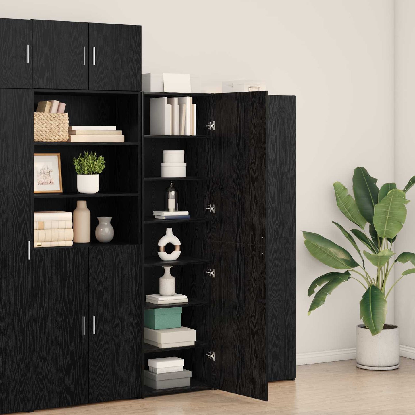 Highboard Black Oak 50 x 42.5 x 185 cm