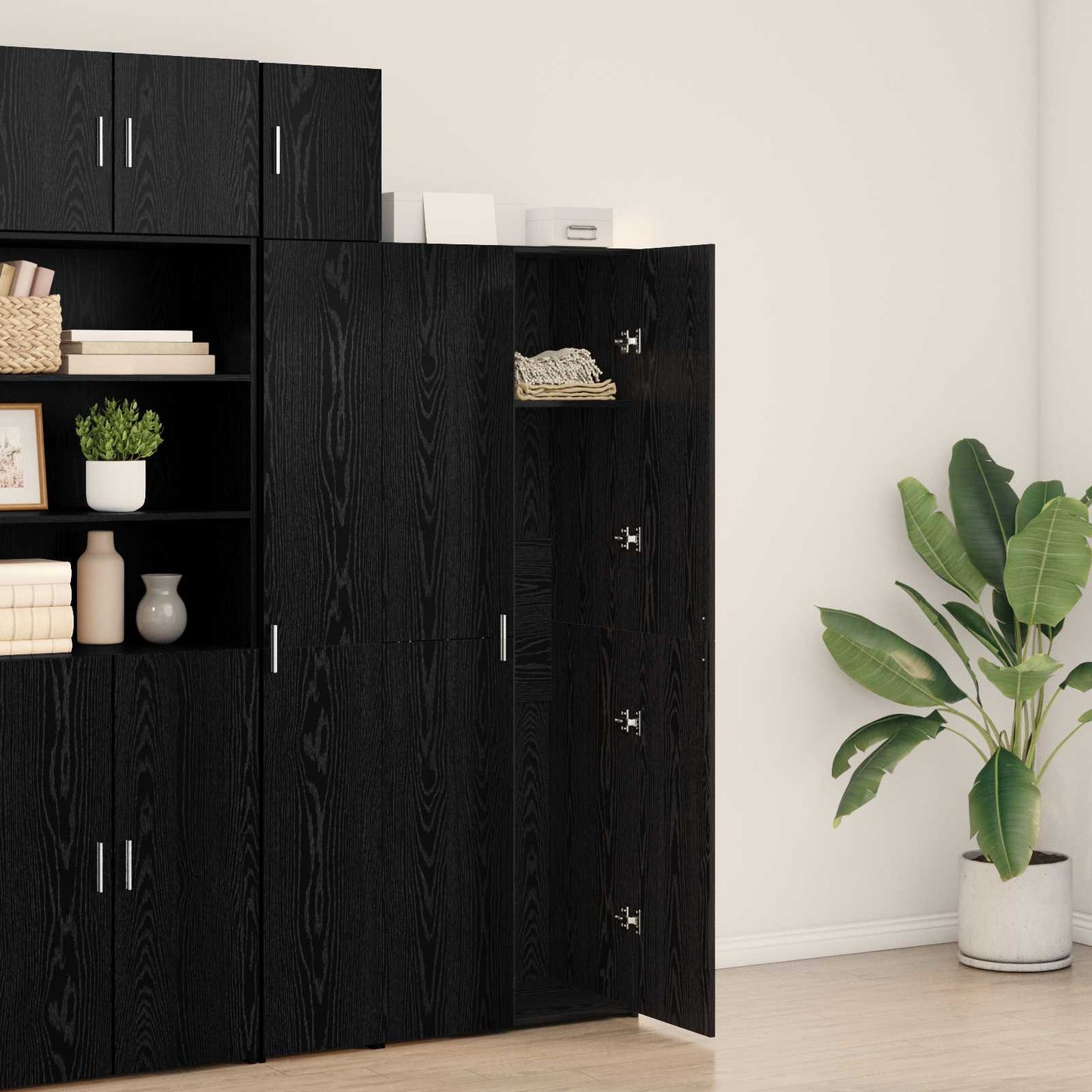 Highboard Black Oak 70 x 42.5 x 185 cm