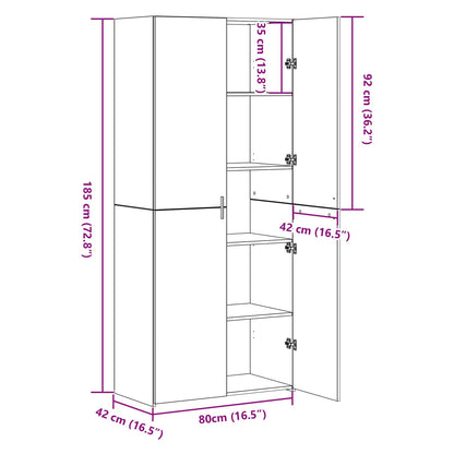 Highboard Black Oak 80 x 42 x 185 cm