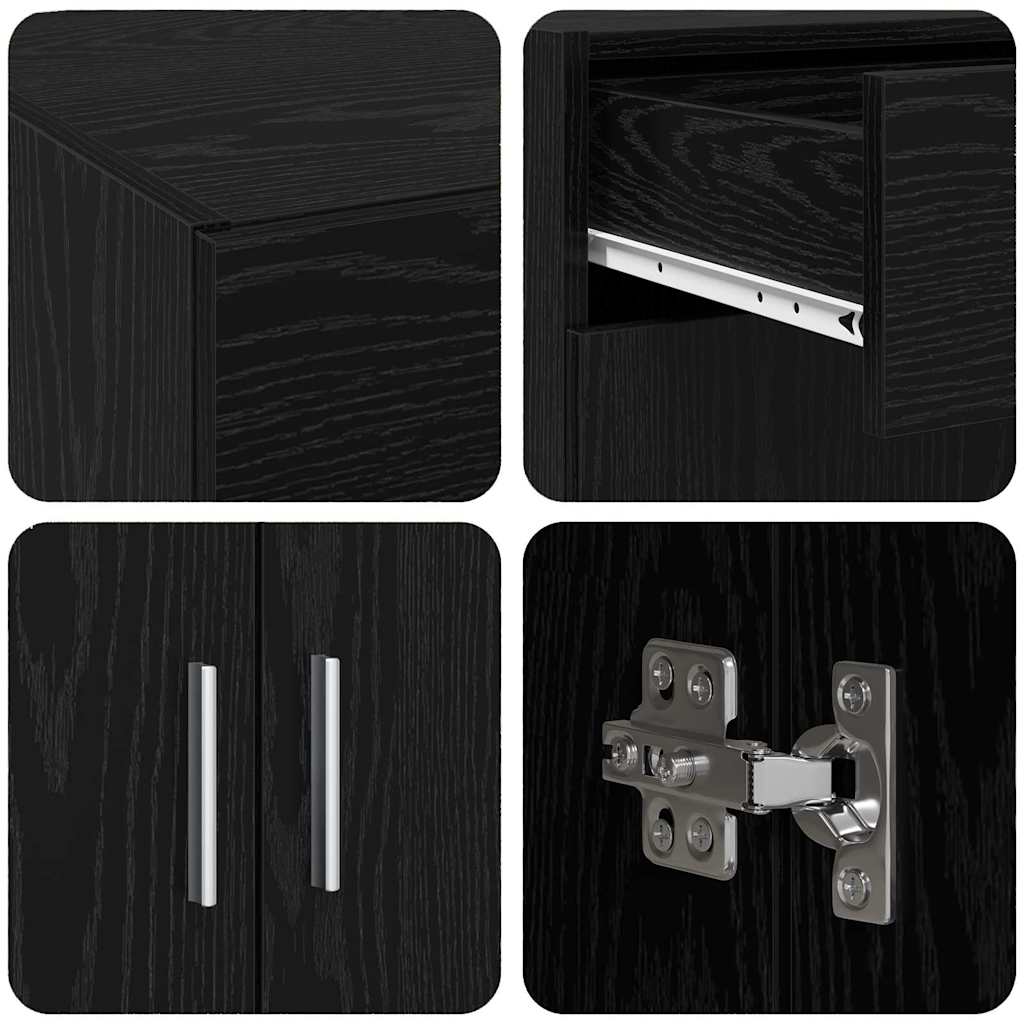 Storage Cabinet Black Oak 80 x 42.5 x 93 cm
