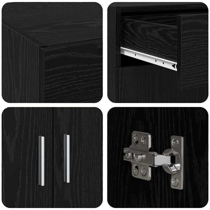 Storage Cabinet Black Oak 80 x 42.5 x 93 cm