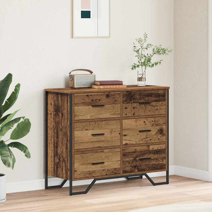 Chest of Drawers 6-Drawer Old Wood 91 x 35.5 x 74.5 cm