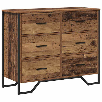 Chest of Drawers 6-Drawer Old Wood 91 x 35.5 x 74.5 cm
