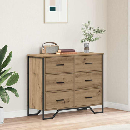 Chest of Drawers 6-Drawer Artisan Oak 91 x 35.5 x 74.5 cm