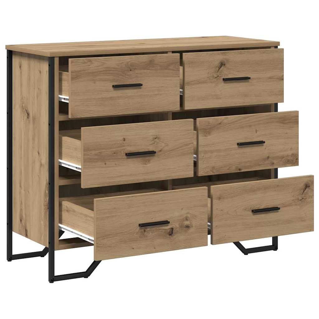 Chest of Drawers 6-Drawer Artisan Oak 91 x 35.5 x 74.5 cm