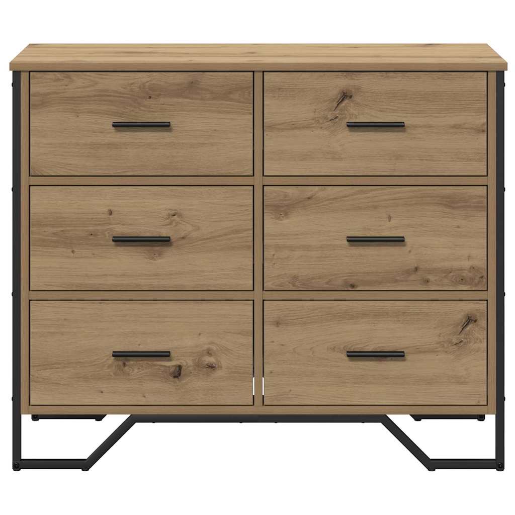 Chest of Drawers 6-Drawer Artisan Oak 91 x 35.5 x 74.5 cm