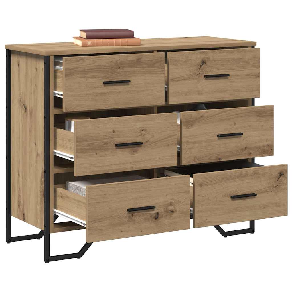 Chest of Drawers 6-Drawer Artisan Oak 91 x 35.5 x 74.5 cm