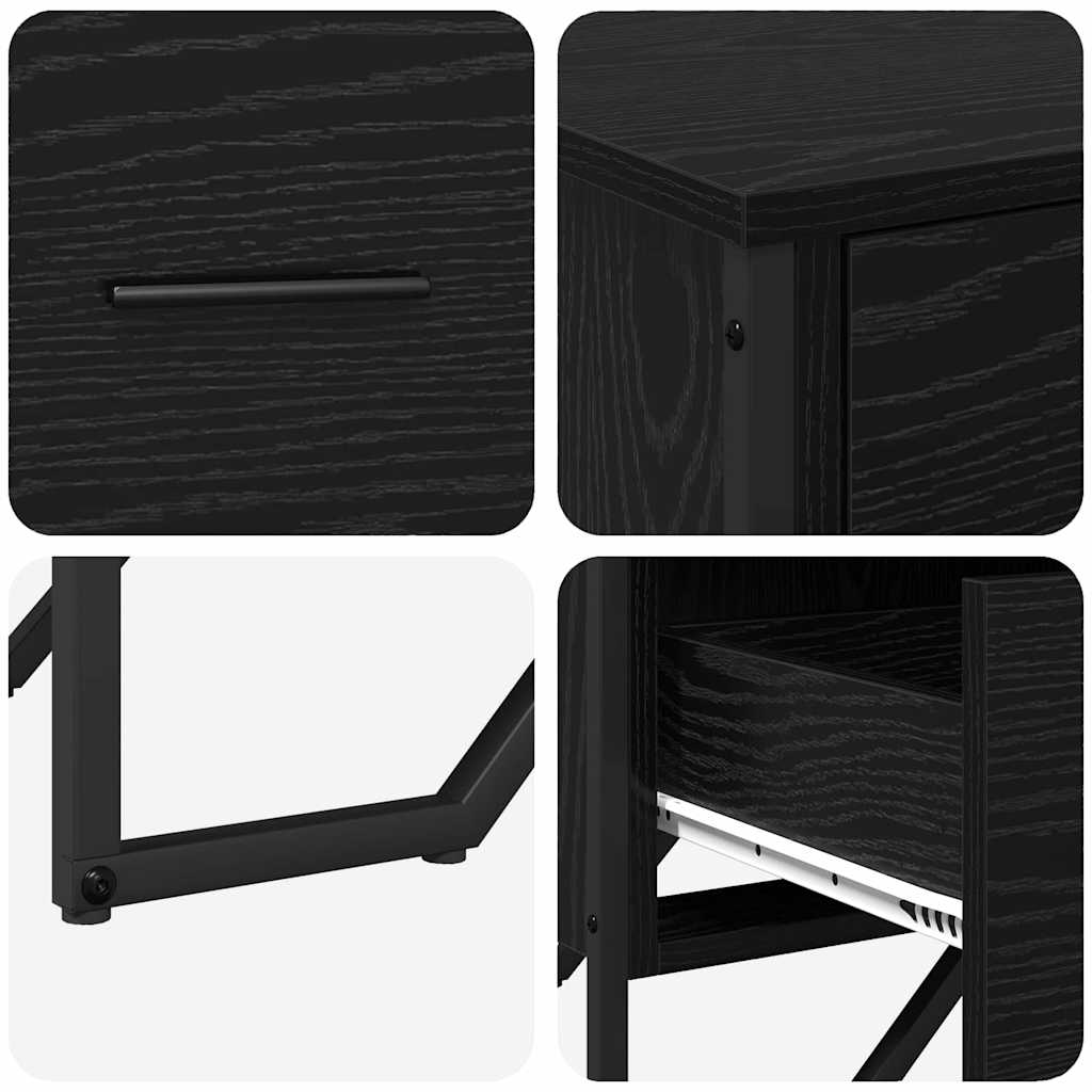 Chest of Drawers 2 pcs Black Oak 91 x 35.5 x 74.5 cm