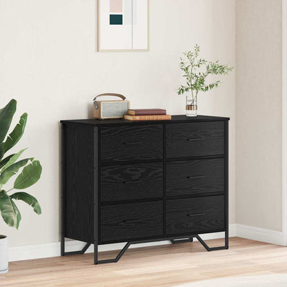 Chest of Drawers 2 pcs Black Oak 91 x 35.5 x 74.5 cm