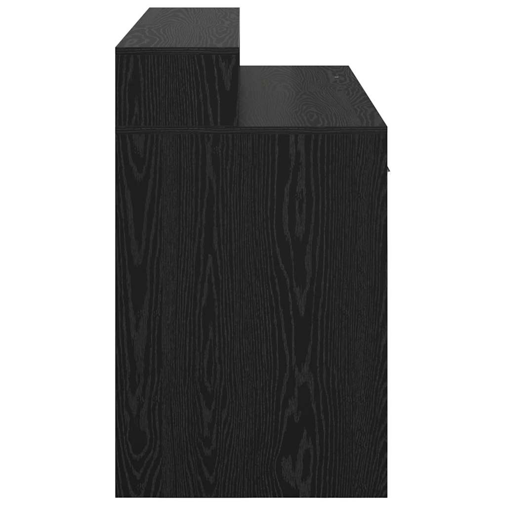Desk with Drawer Black oak 120 x 55 x 91 cm Engineered wood