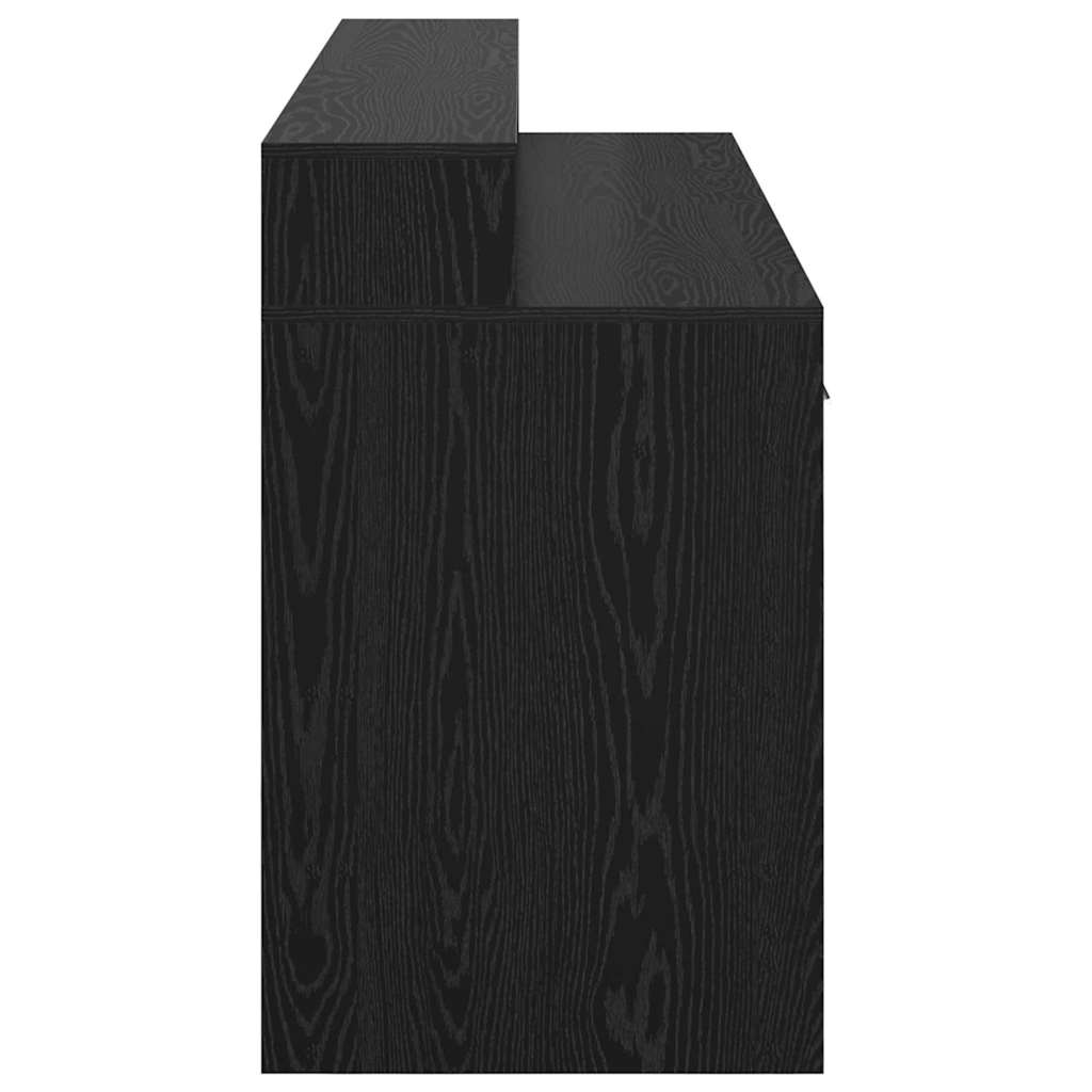 Desk with Drawer Black oak 160 x 55 x 91 cm Engineered wood