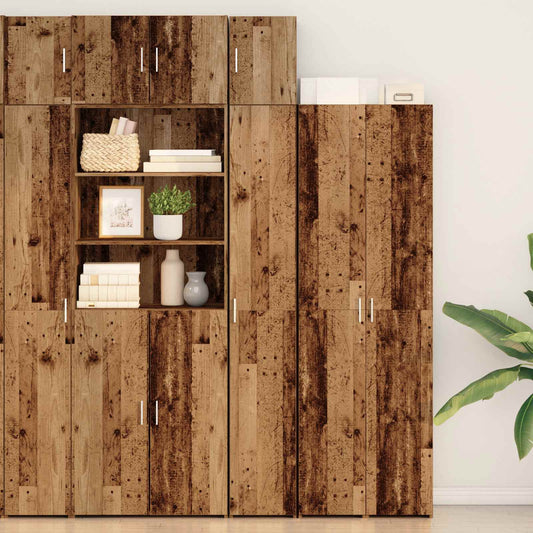 2-piece Storage Cabinet with Shelves 2 pcs Old Wood
