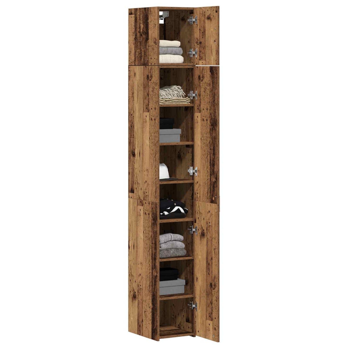 2-piece Storage Cabinet with Shelves 2 pcs Old Wood