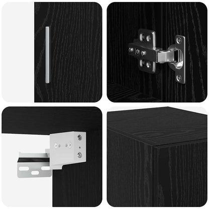 2-piece Storage Cabinet with Shelves 2 pcs Black Oak