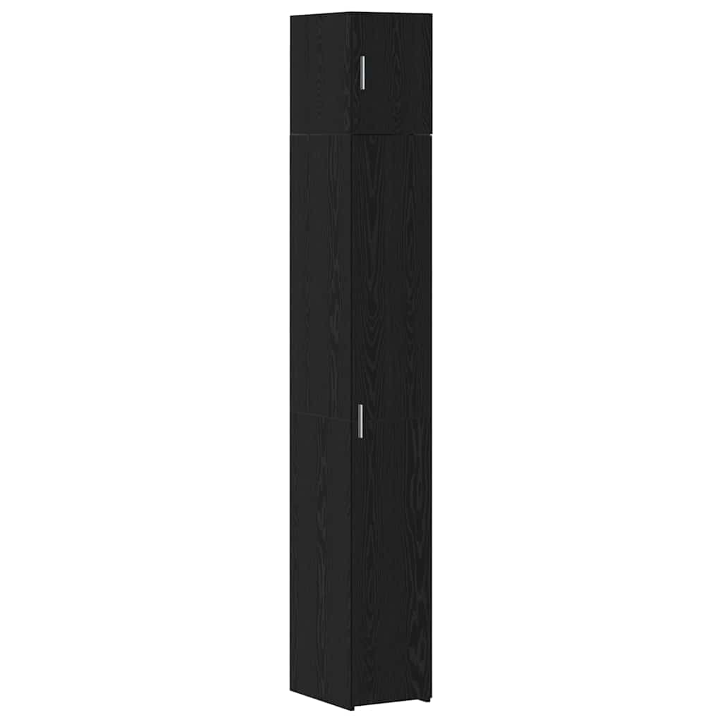 2-piece Storage Cabinet with Shelves 2 pcs Black Oak
