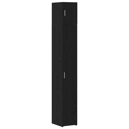 2-piece Storage Cabinet with Shelves 2 pcs Black Oak