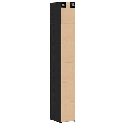 2-piece Storage Cabinet with Shelves 2 pcs Black Oak