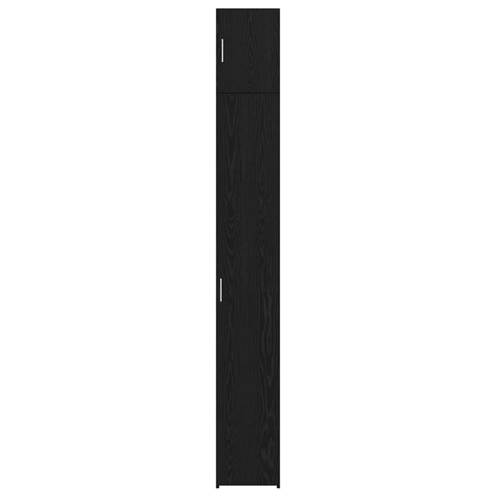 2-piece Storage Cabinet with Shelves 2 pcs Black Oak