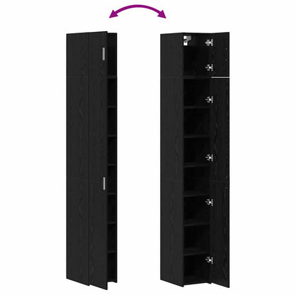 2-piece Storage Cabinet with Shelves 2 pcs Black Oak