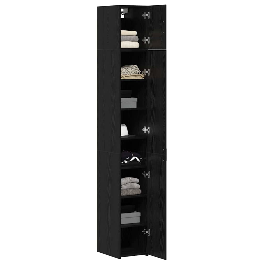 2-piece Storage Cabinet with Shelves 2 pcs Black Oak
