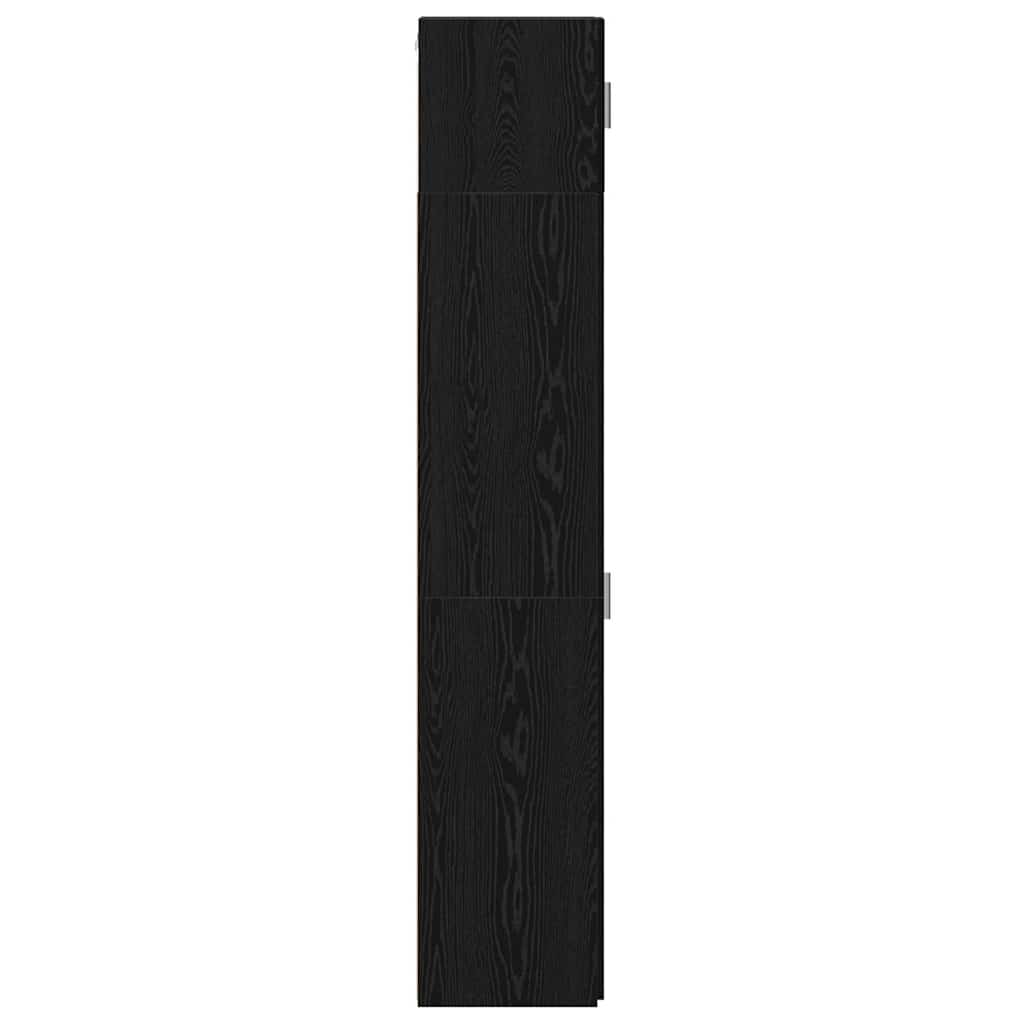 2-piece Storage Cabinet with Shelves 2 pcs Black Oak