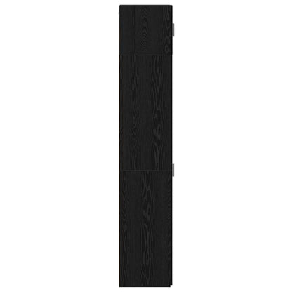 2-piece Storage Cabinet with Shelves 2 pcs Black Oak