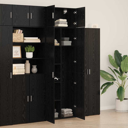 Storage Cabinet 2 pcs Black Oak 70 x 42.5 x 185 cm
