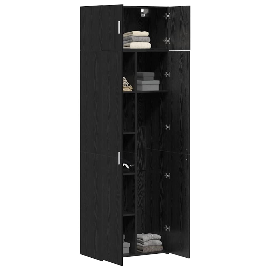 Storage Cabinet 2 pcs Black Oak 70 x 42.5 x 185 cm