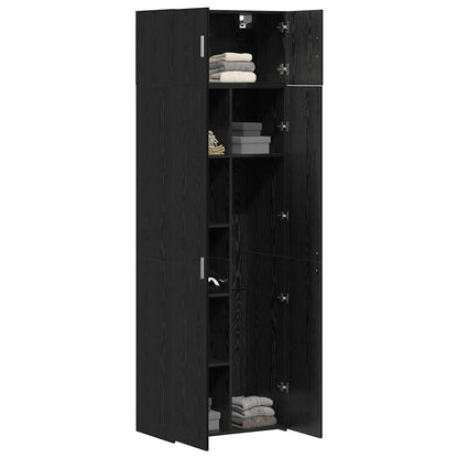 Storage Cabinet 2 pcs Black Oak 70 x 42.5 x 185 cm