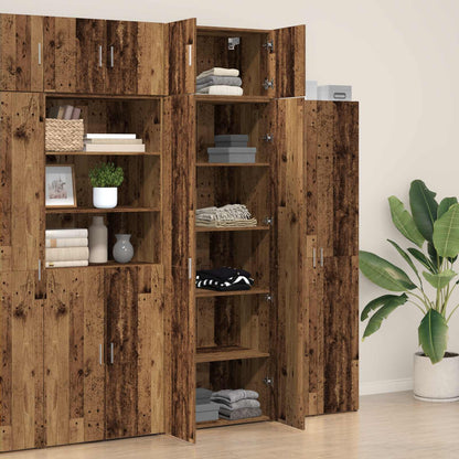 Storage Cabinet 2 pcs Old Wood 70 x 42.5 x 225 cm