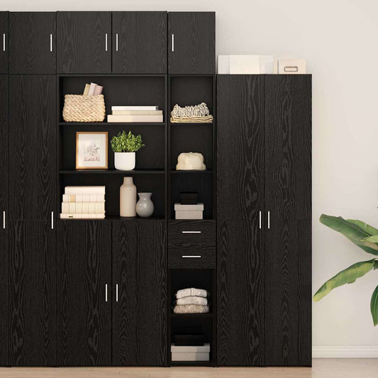 Storage Cabinet 2 pcs Black Oak 30 x 42.5 x 225 cm