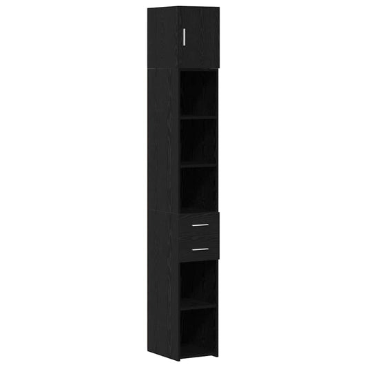 Storage Cabinet 2 pcs Black Oak 30 x 42.5 x 225 cm