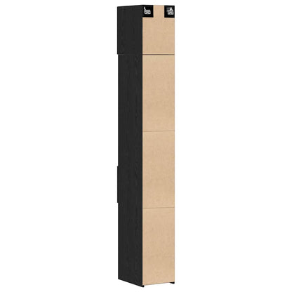 Storage Cabinet with Drawer 2 pcs Black Oak 30 x 42.5 x 225 cm