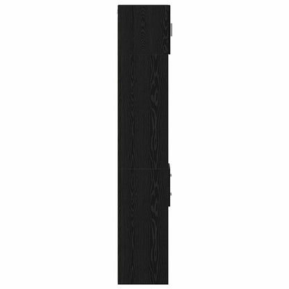 Storage Cabinet with Drawer 2 pcs Black Oak 30 x 42.5 x 225 cm