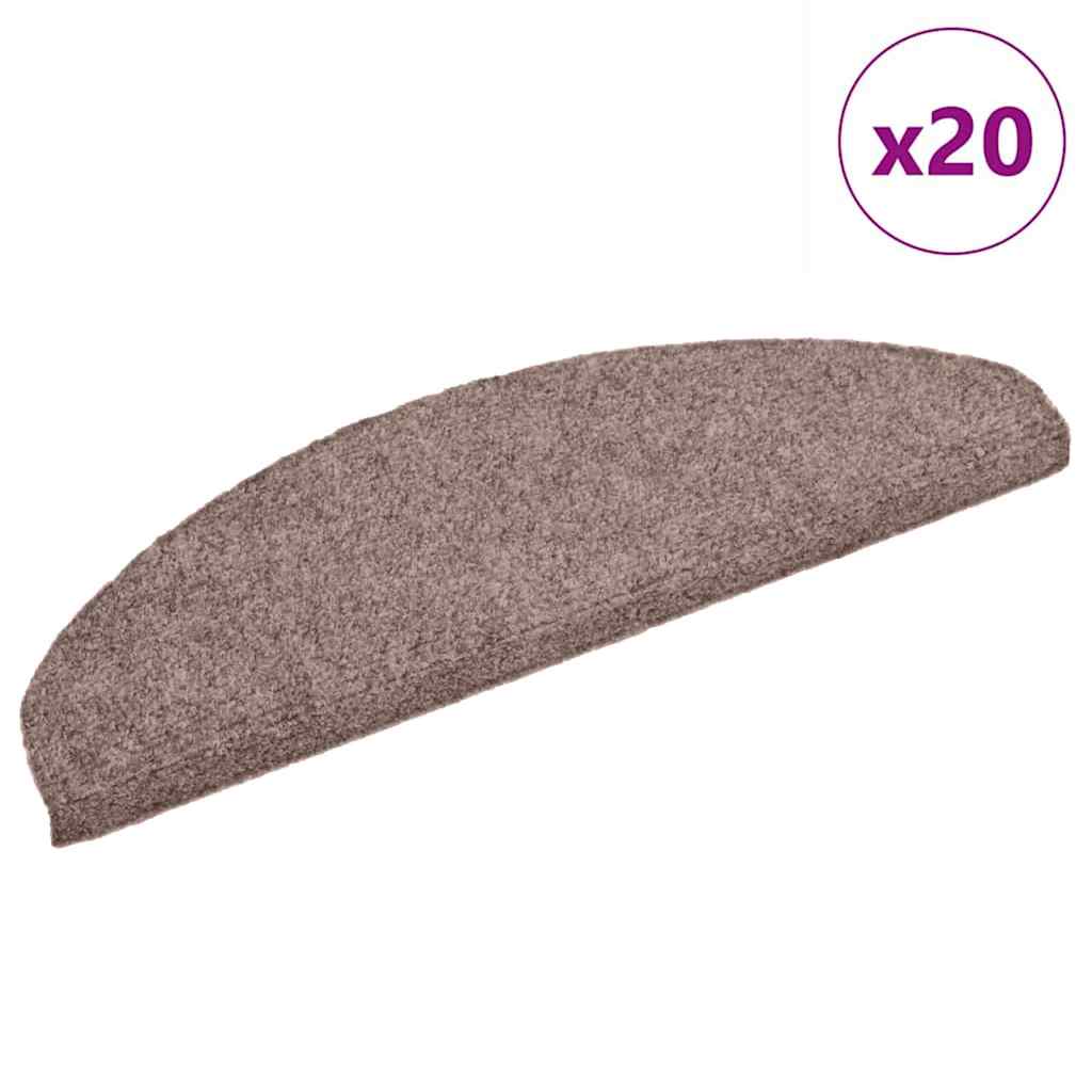 Stair Mats Self-adhesive 20 pcs 65x21x4 cm Light Brown Half Round Large