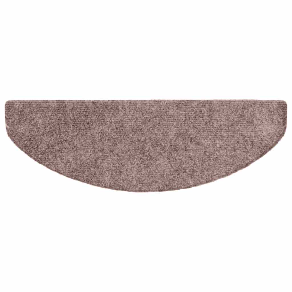 Stair Mats Self-adhesive 20 pcs 65x21x4 cm Light Brown Half Round Large
