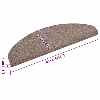 Stair Mats Self-adhesive 20 pcs 65x21x4 cm Light Brown Half Round Large