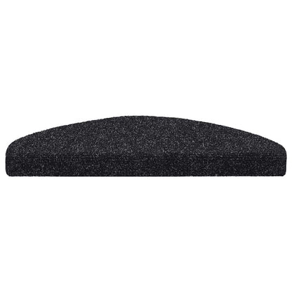 Stair Mats Self-adhesive 20 pcs 65x21x4 cm Black Half Round Large