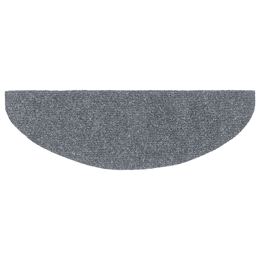 Stair Mats Self-adhesive 20 pcs 65x21x4 cm Light Grey Half Round Large