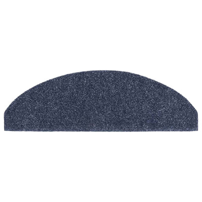 Stair Mats Self-adhesive 20 pcs 65x21x4 cm Blue Half Round Large