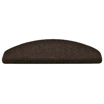 Stair Mats Self-adhesive 20 pcs 65x21x4 cm Dark Brown Half Round Large