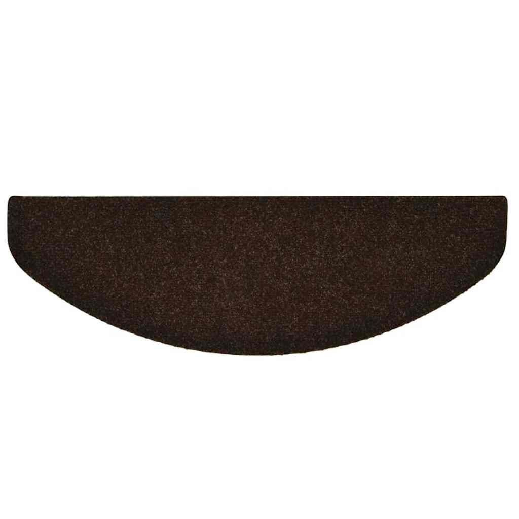Stair Mats Self-adhesive 20 pcs 65x21x4 cm Brown Half Round Large