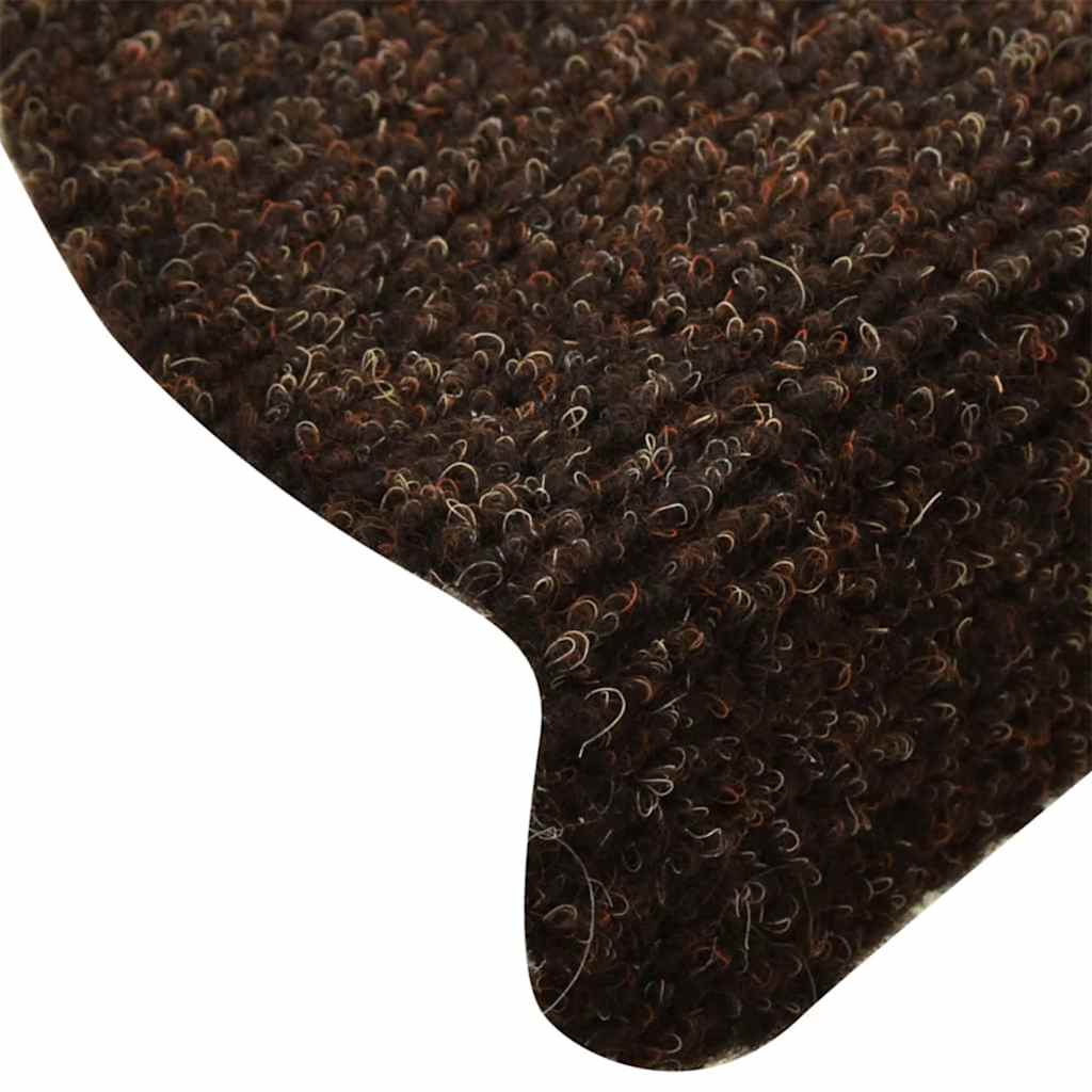 Stair Mats Self-adhesive 20 pcs 65x21x4 cm Brown Half Round Large