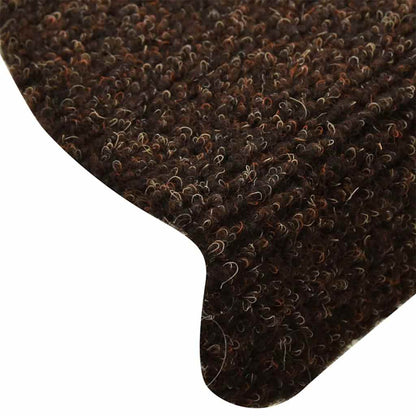 Stair Mats Self-adhesive 20 pcs 65x21x4 cm Brown Half Round Large
