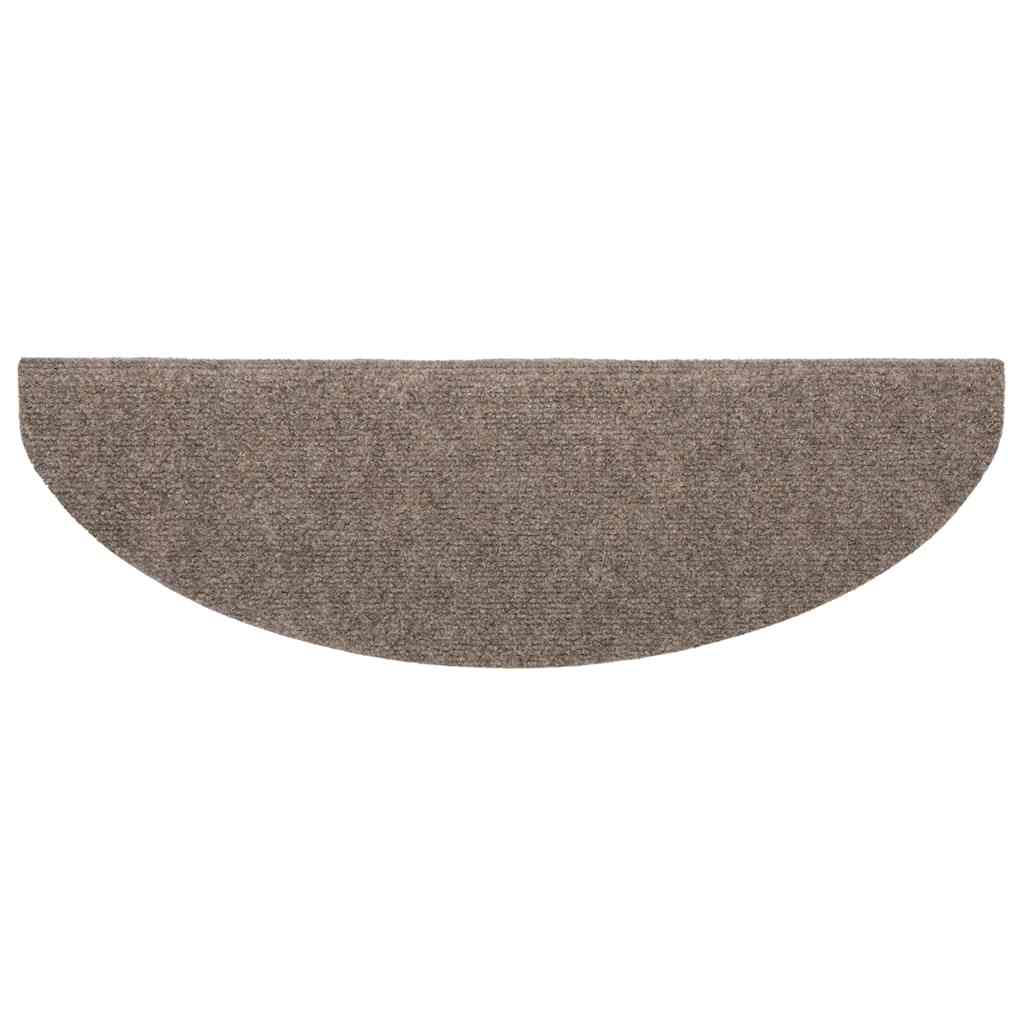 Stair Mats Self-adhesive 20 pcs 65x21x4 cm Beige Half Round Large