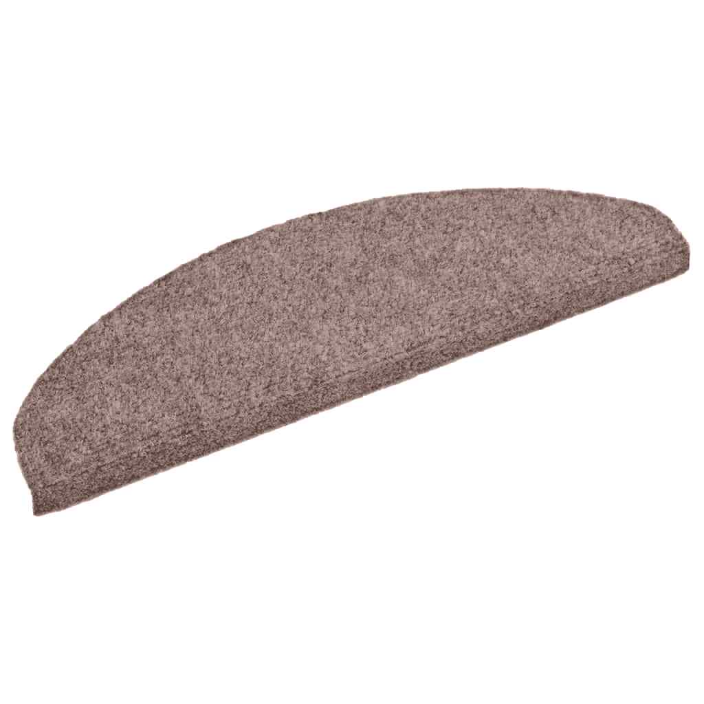 Stair Mats Self-adhesive 30 pcs 65x21x4 cm Light Brown Half Round Large